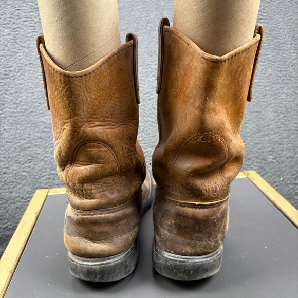 Red Wing 1105 Pecos Mens 10.5 A Brown Leather Pull On Work Boots Made‎ in USA main image 4